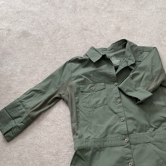 Roots Canada Khaki Small size cotton button dress - Picture 7 of 8